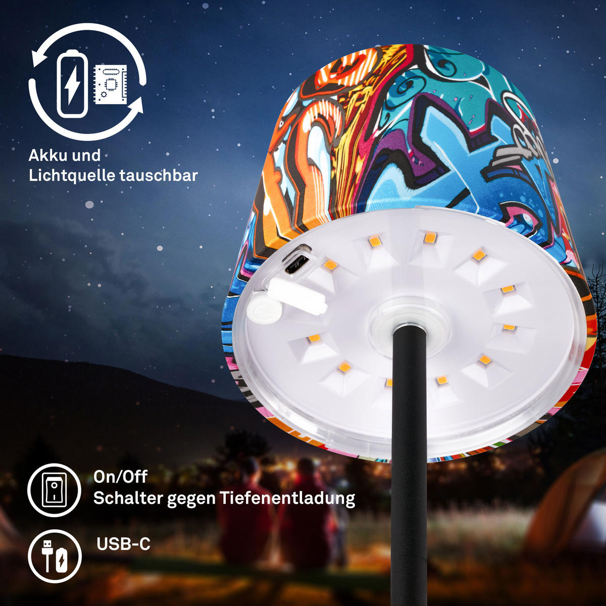 NAMIZNA SVETILKA ZA POLNJENJE  Piha      10,5/26 cm       - večbarvno, Design, umetna masa (10,5/26cm)