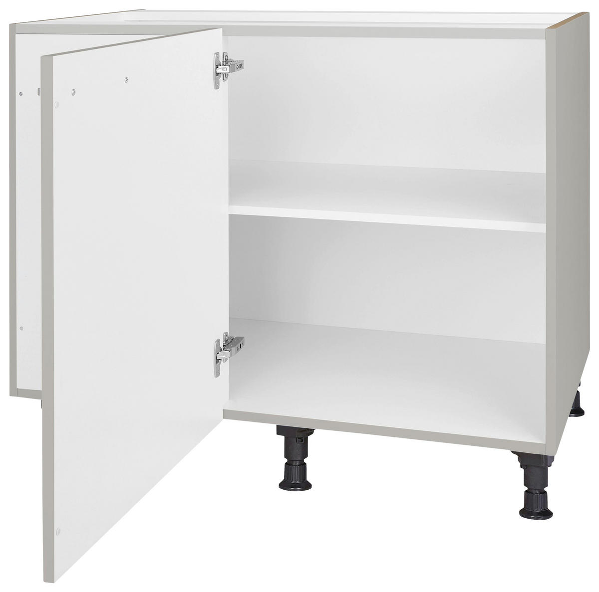 ECKUNTERSCHRANK 125/87/65 cm  - Edelstahlfarben/Grau, MODERN, Holzwerkstoff/Metall (125/87/65cm) - Nobilia