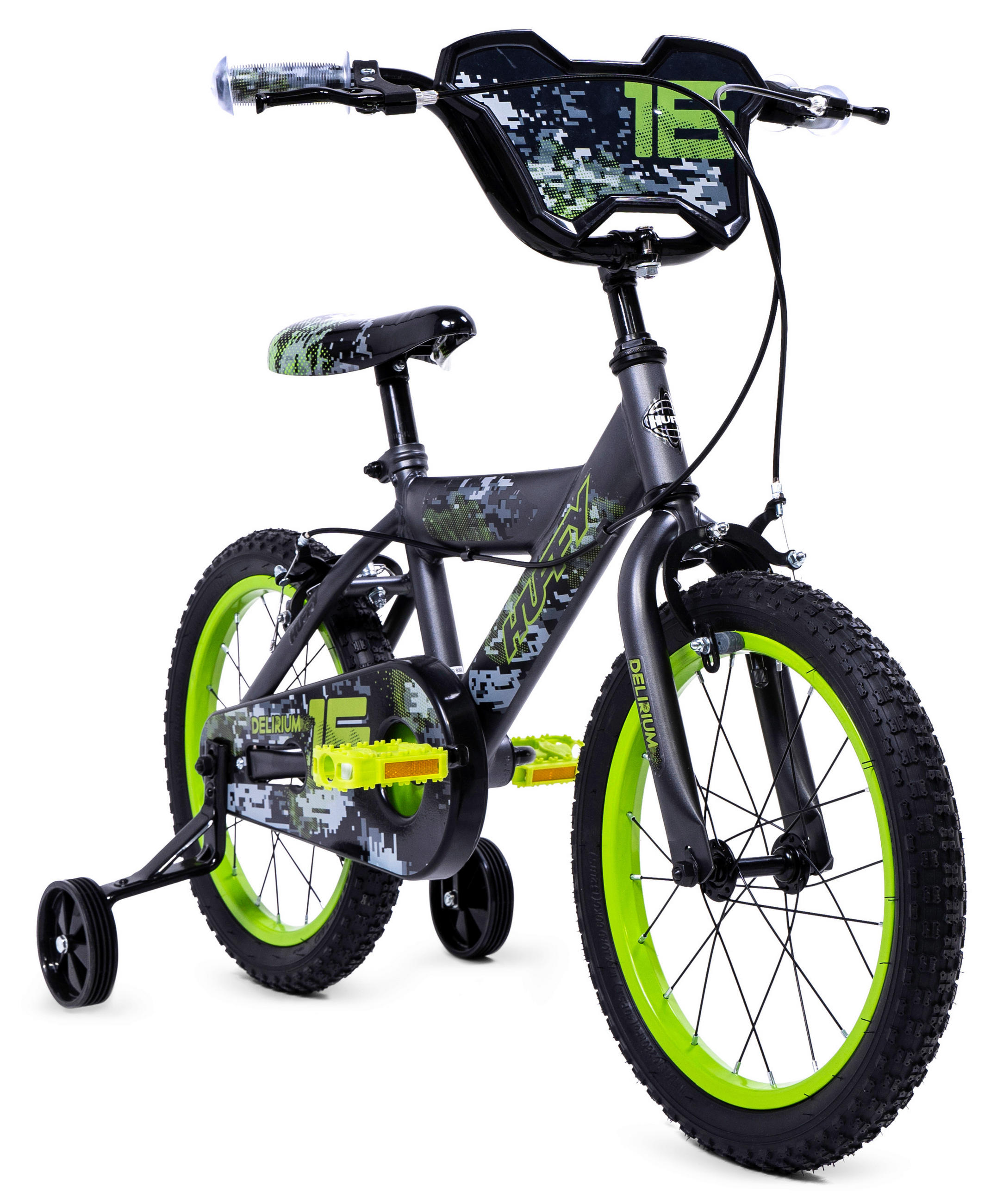 KINDERFAHRRAD 16 Zoll  - Silberfarben/Grün, Basics, Metall (54/106/78cm)