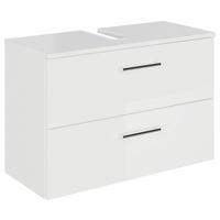 WASCHBECKENUNTERSCHRANK 75/49,8/33,3 cm  - Chromfarben/Weiß Hochglanz, KONVENTIONELL, Holzwerkstoff/Metall (75/49,8/33,3cm) - Sadena