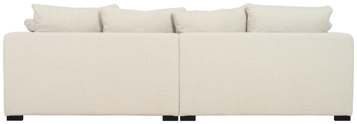 3-SITS SOFFA i flatväv beige  - beige/svart, Klassisk, metall/trä (266/80/113cm) - Pure Home Comfort