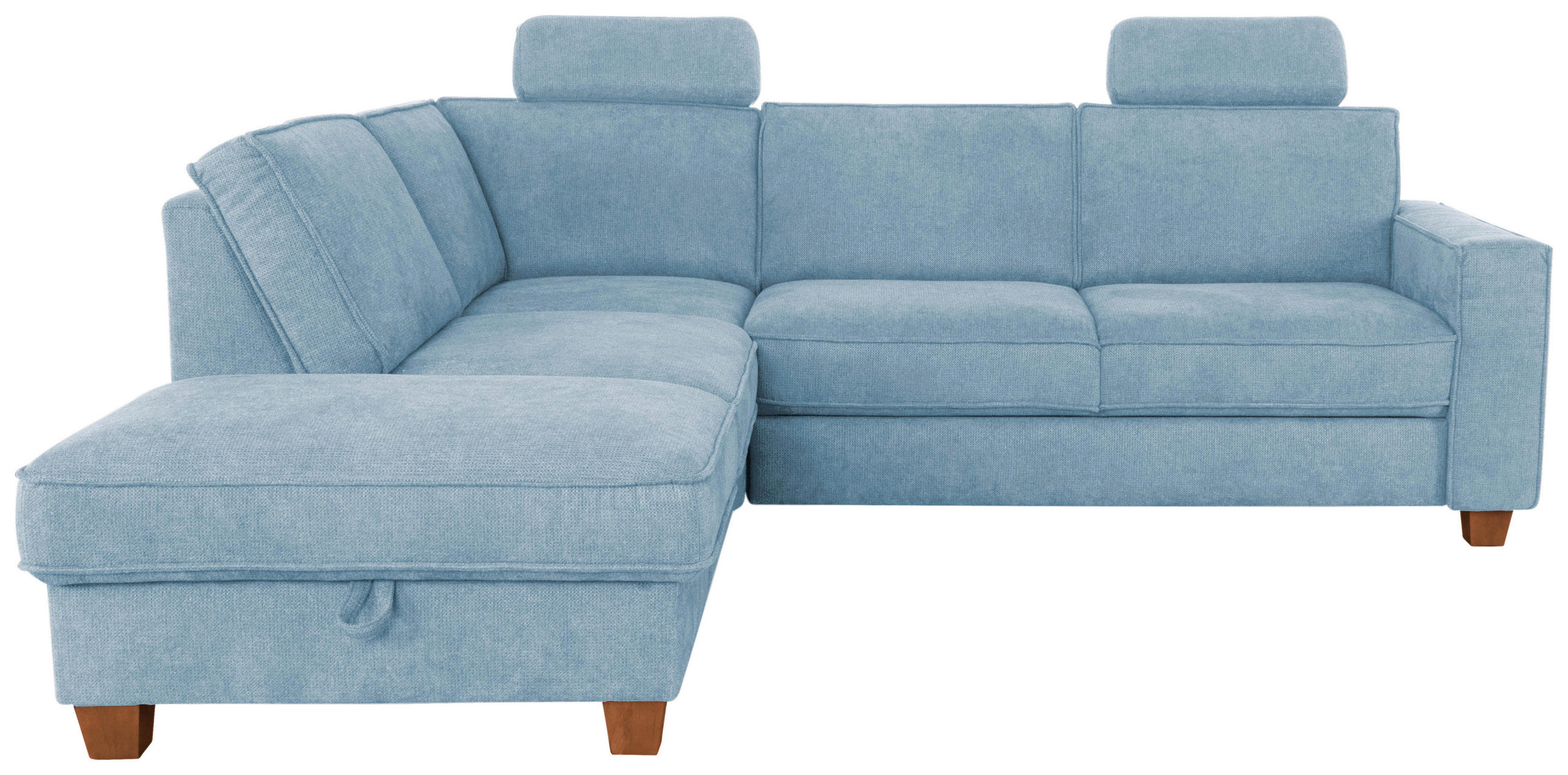 ECKSOFA in Flachgewebe Hellblau  - Eichefarben/Hellblau, Konventionell, Holz/Textil (213/236cm) - Sit & More