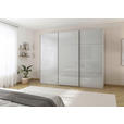 SCHWEBETÜRENSCHRANK 301/223/68 cm 3-türig Grau, Weiß  - Alufarben/Weiß, KONVENTIONELL, Glas/Holzwerkstoff (301/223/68cm) - Novel