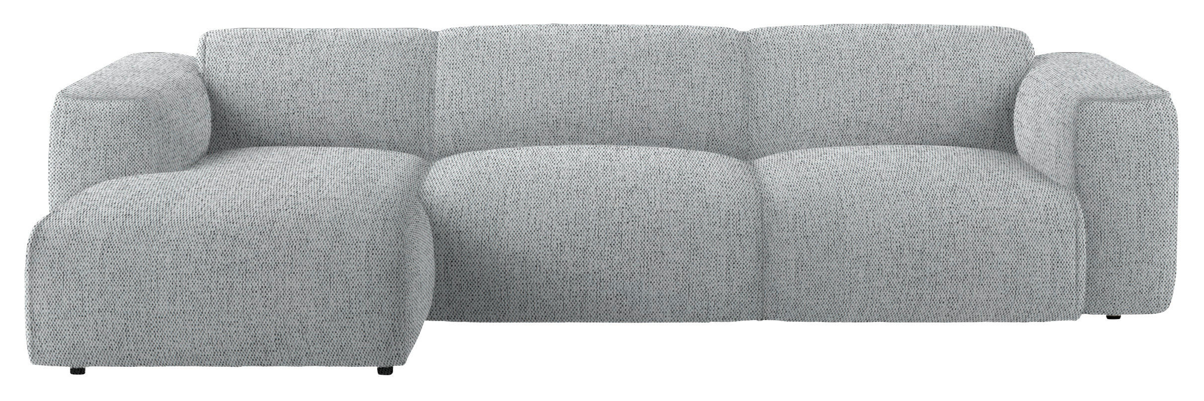 ECKSOFA Grau Webstoff Rücken echt  - Schwarz/Grau, Design, Kunststoff/Textil (171/290cm) - home24