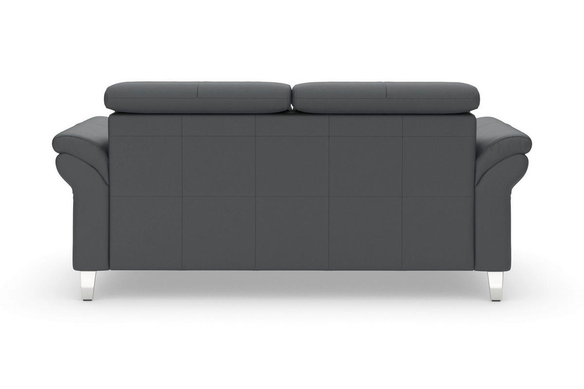 3-SITZER-SOFA ARNGAST E Echtleder Schwarz  - Chromfarben/Schwarz, Basics, Leder/Metall (186/84/93cm) - Sit & More