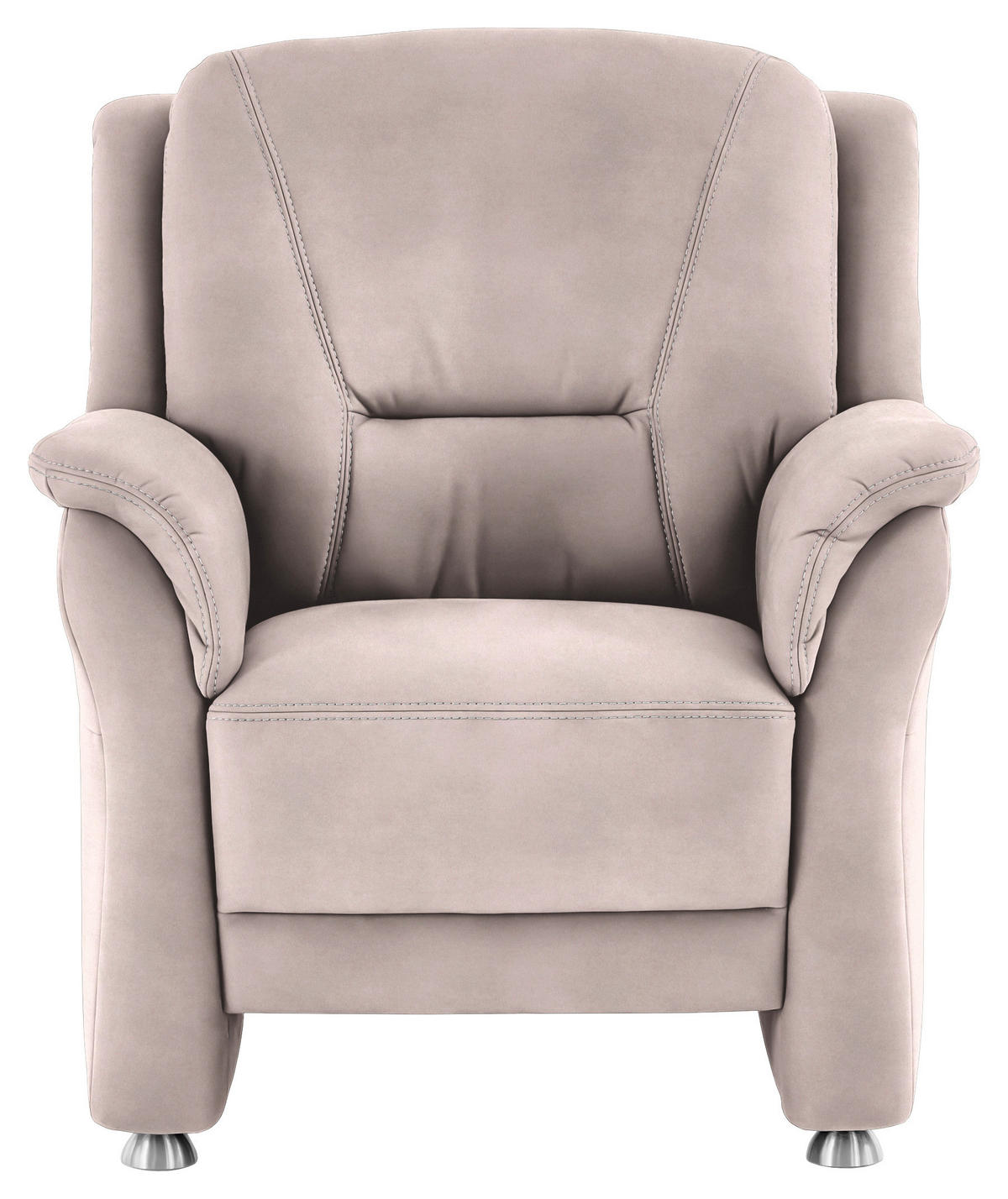 SESSEL in Mikrofaser Rosa  - Beige/Alufarben, KONVENTIONELL, Textil/Metall (90/100/92cm) - Beldomo Comfort