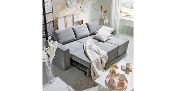 ECKSOFA  in Velours Braun  244/157 cm  - Schwarz/Braun, Design, Kunststoff/Textil (244/157cm) - Carryhome