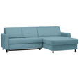 ECKSOFA in Webstoff Hellblau  - Schwarz/Hellblau, Design, Kunststoff/Textil (257/165cm) - Xora