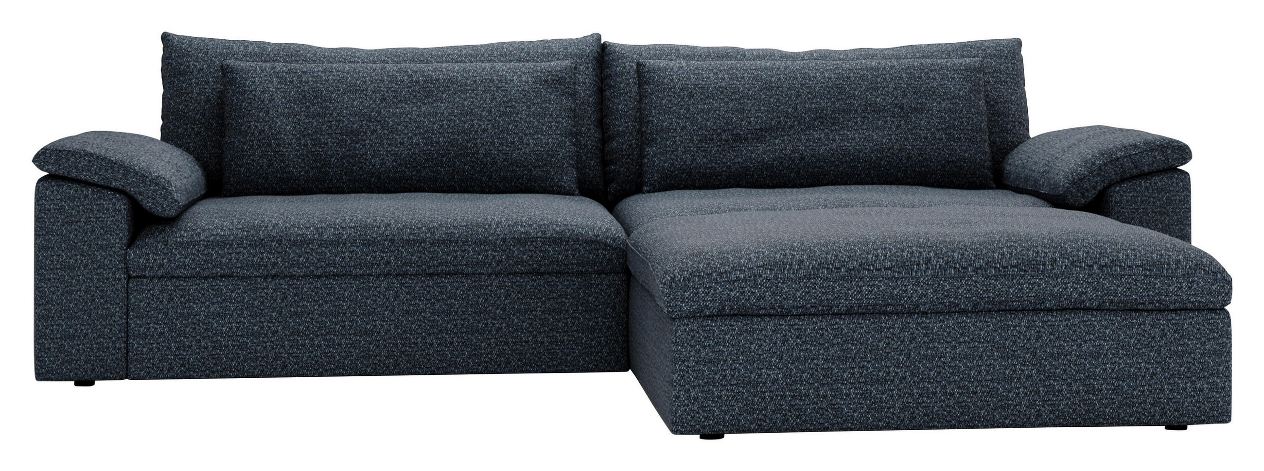 ECKSOFA Webstoff Blau  - Blau/Schwarz, Modern, Kunststoff/Textil (306/198cm) - Carryhome