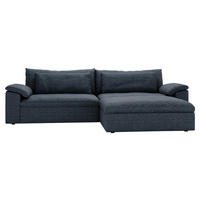ECKSOFA  in Webstoff Blau  306/198 cm  - Blau/Schwarz, MODERN, Kunststoff/Textil (306/198cm) - Carryhome