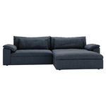 ECKSOFA  in Webstoff Blau  306/198 cm  - Blau/Schwarz, MODERN, Kunststoff/Textil (306/198cm) - Carryhome