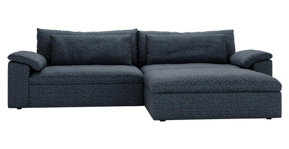 ECKSOFA  in Webstoff Blau  306/198 cm  - Blau/Schwarz, MODERN, Kunststoff/Textil (306/198cm) - Carryhome