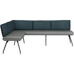 ECKBANK 165/225 cm  in Graublau  - Graublau/Schwarz, Design, Textil/Metall (165/225cm) - Moderano