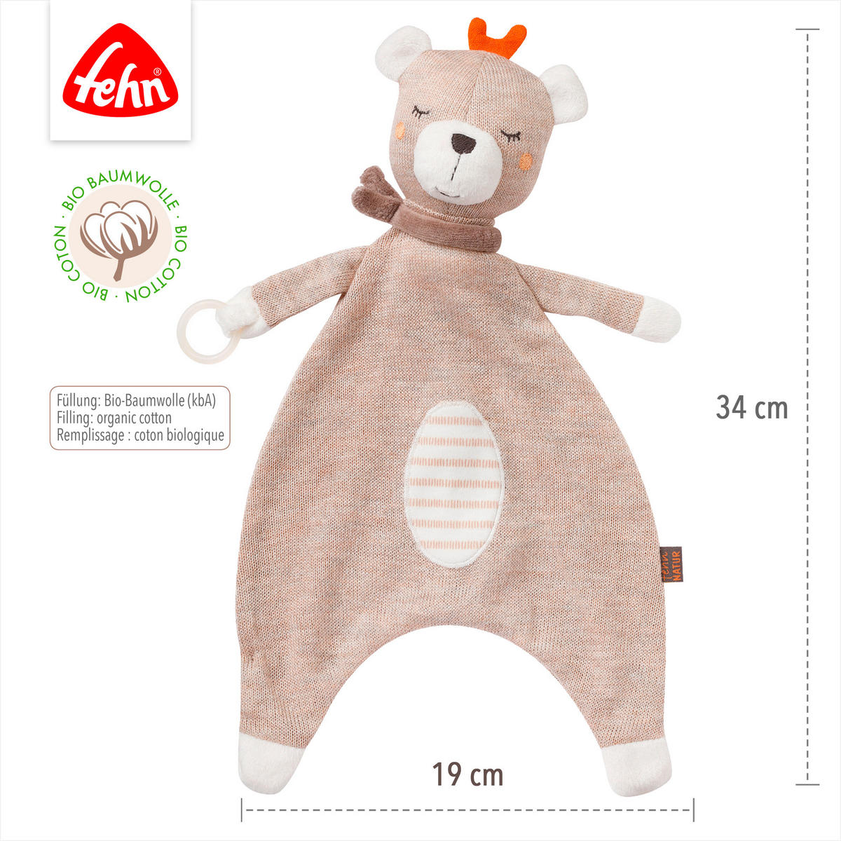 SCHMUSETUCH - Hellbraun, Basics, Textil (34/19/6,5cm) - Fehn
