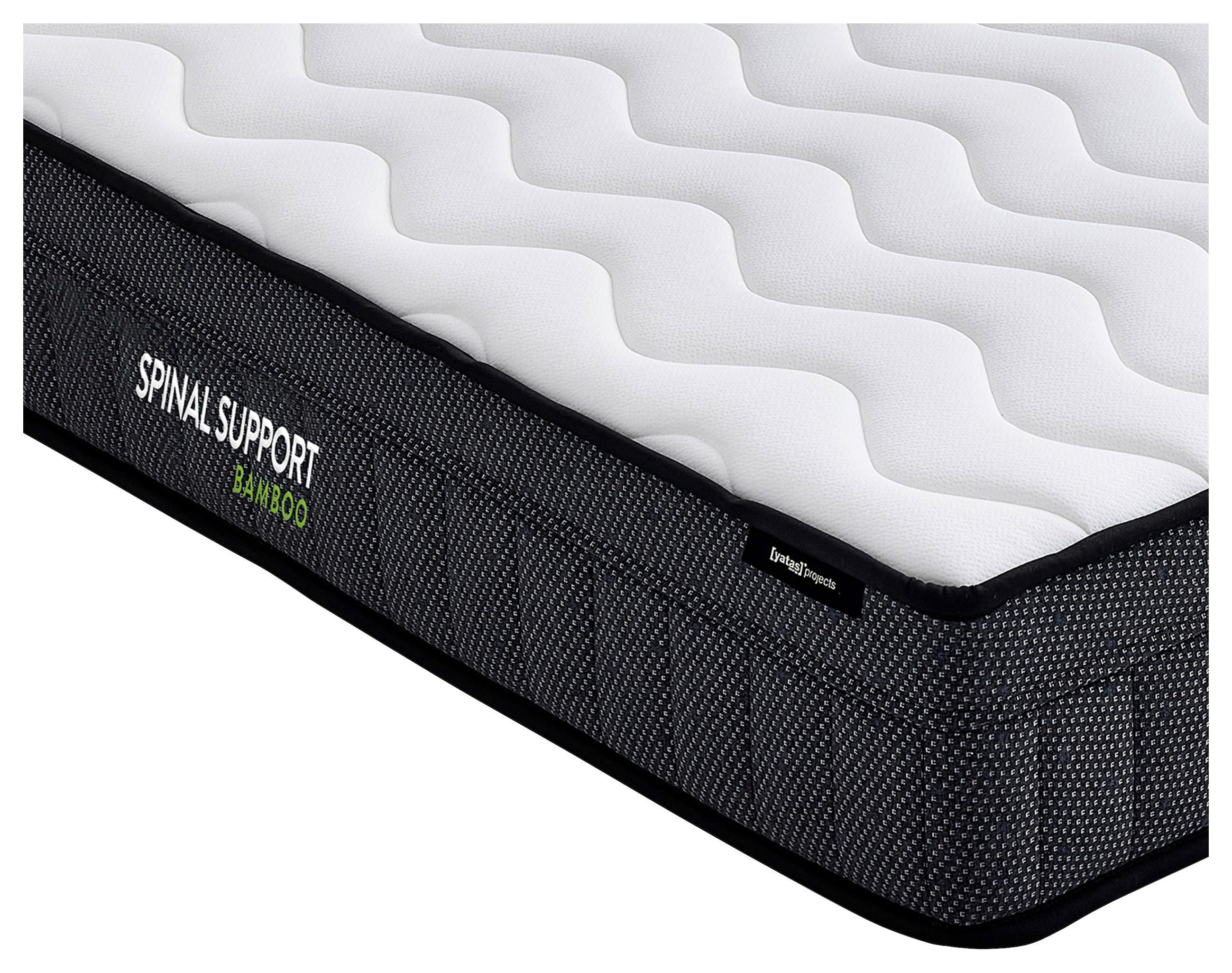 Thumbnail - Yatas Taschenfederkernmatratze Spinal Support X-Sas Bamboo, Weiß, Dunkelgrau, Textil, H2, Füllung: Hohlfaser, rechteckig...