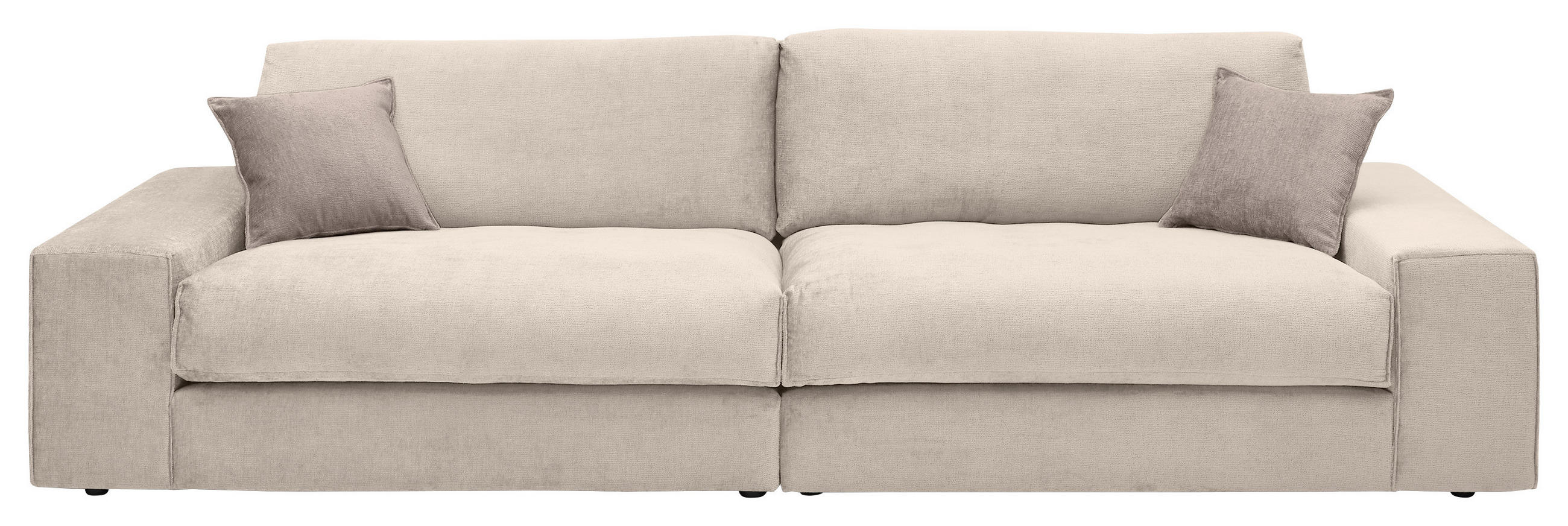 BIGSOFA Chenille Creme  - Beige/Creme, KONVENTIONELL, Kunststoff/Textil (300/81/120cm) - SetOne by Musterring