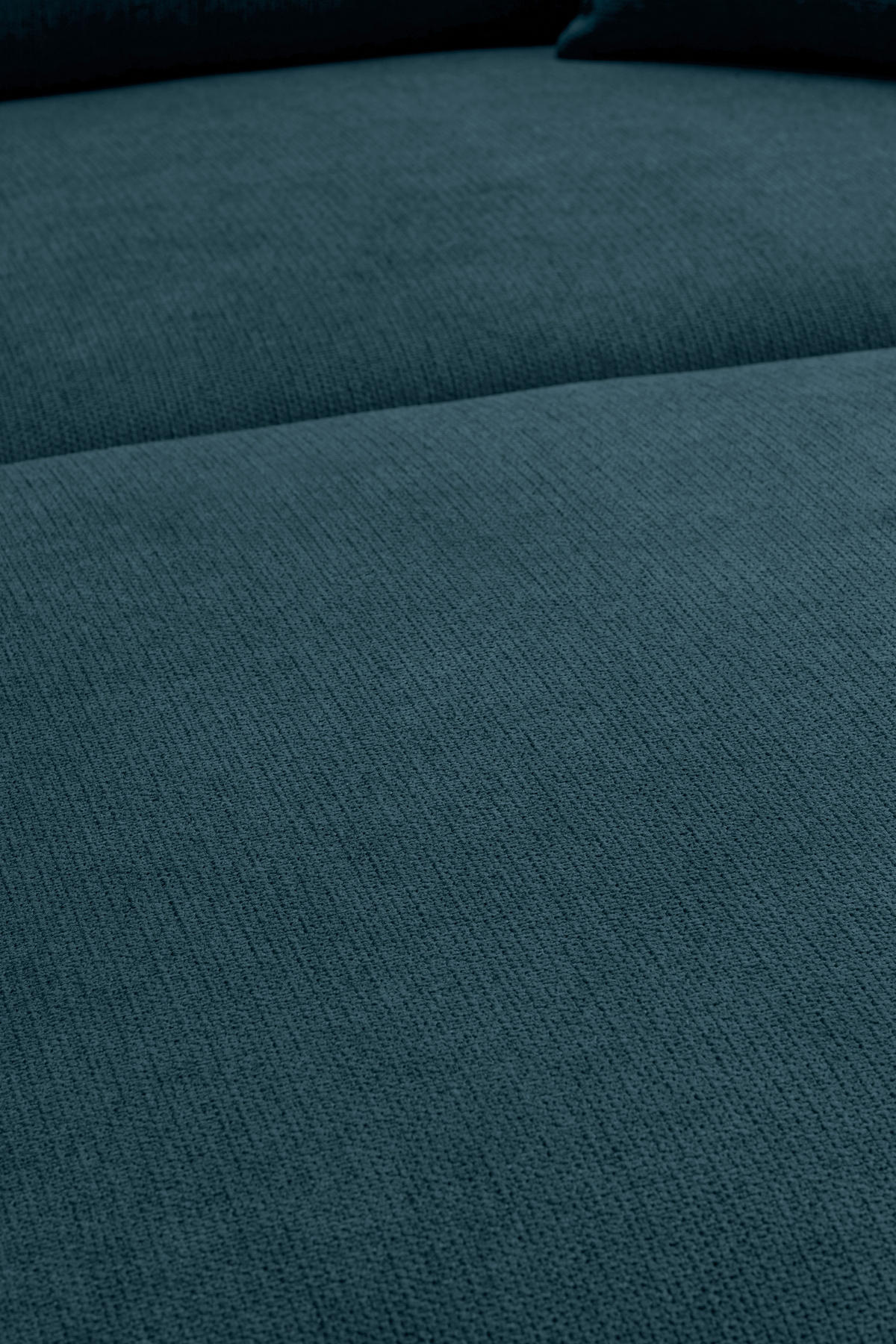 ECKSOFA Petrol Webstoff  - Petrol/Schwarz, KONVENTIONELL, Textil/Metall (304/196cm) - Hom`in