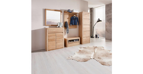KOMMODE Wildeiche furniert, massiv Eichefarben - Eichefarben, KONVENTIONELL, Holz/Holzwerkstoff (85/103/37cm) - Linea Natura