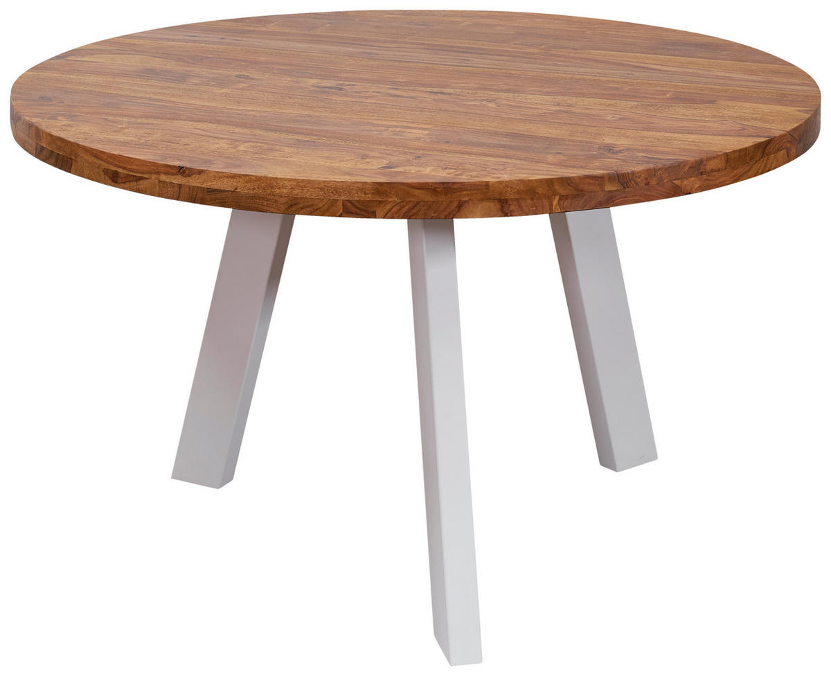ESSTISCH in Holz  - Sheeshamfarben/Weiß, Design, Holz/Metall (130/77cm) - MID.YOU