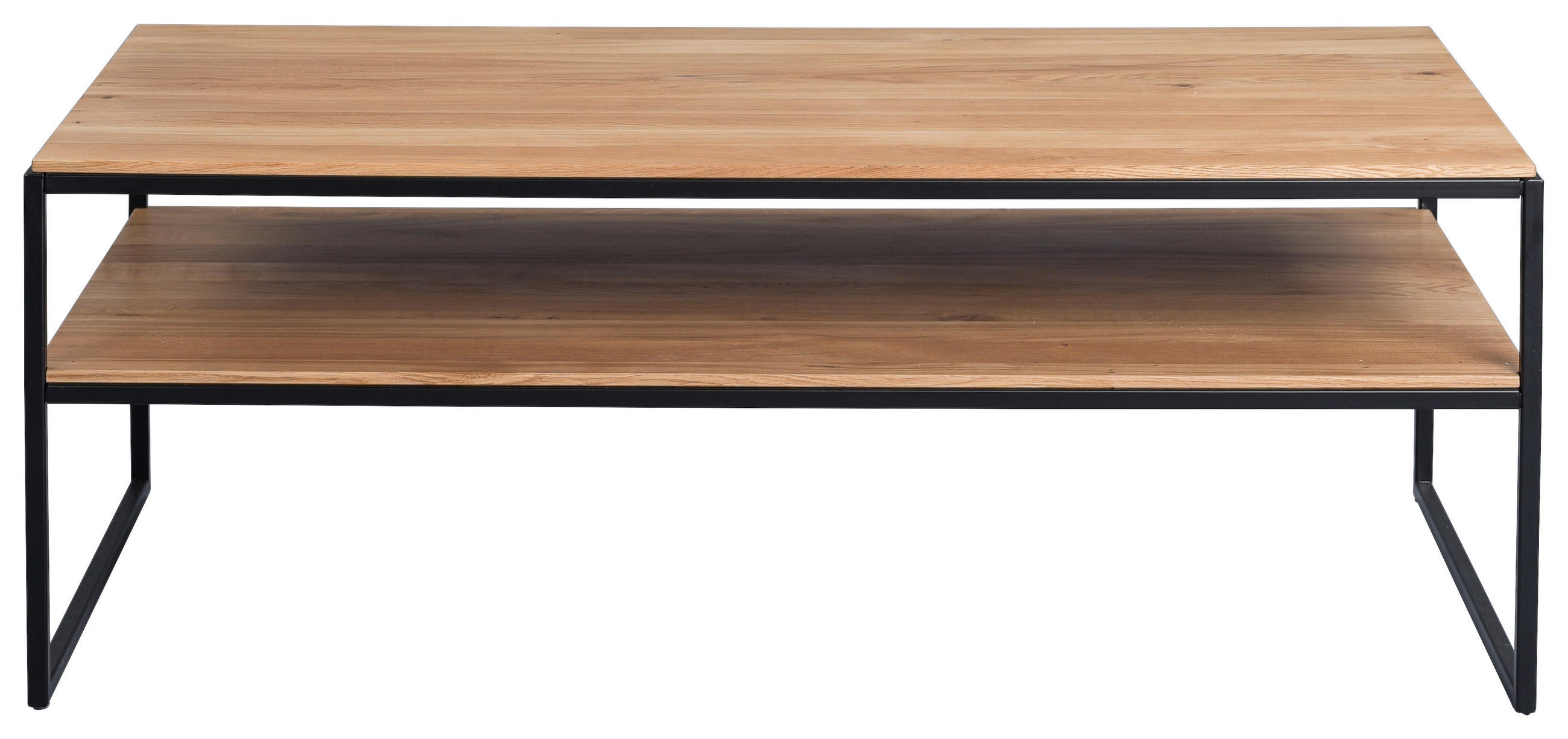 COUCHTISCH Couchtisch Wildeiche 90/60/45 cm rechteckig Schwarz, Wildeiche  - Wildeiche/Schwarz, Natur, Holz/Metall (90/60/45cm) - Livetastic