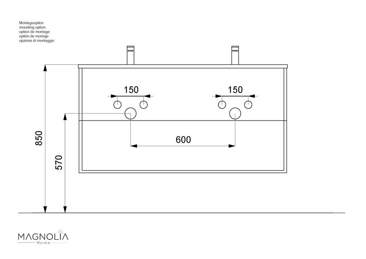 WASCHTISCHKOMBI 120 cm  - Weiß Hochglanz/Weiß, Basics, Keramik/Holzwerkstoff (120cm) - MID.YOU