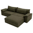 ECKSOFA  in Webstoff Grün  306/198 cm  - Schwarz/Grün, MODERN, Kunststoff/Textil (306/198cm) - Carryhome