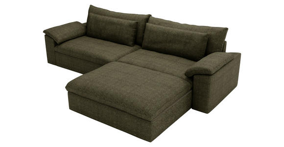 ECKSOFA  in Webstoff Grün  306/198 cm  - Schwarz/Grün, MODERN, Kunststoff/Textil (306/198cm) - Carryhome