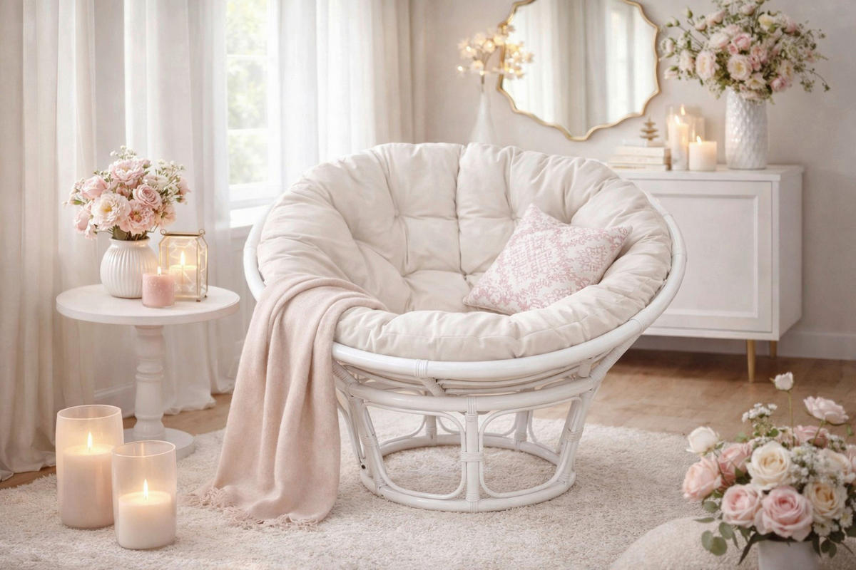 SESSEL Weiß    - Creme/Weiß, Natur, Holz/Textil (80/80/60cm) - MID.YOU