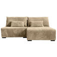 ECKSOFA in Cord Beige  - Beige/Schwarz, MODERN, Holz/Textil (210/145cm) - Carryhome