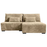 ECKSOFA in Cord Beige  - Beige/Schwarz, MODERN, Holz/Textil (210/145cm) - Carryhome