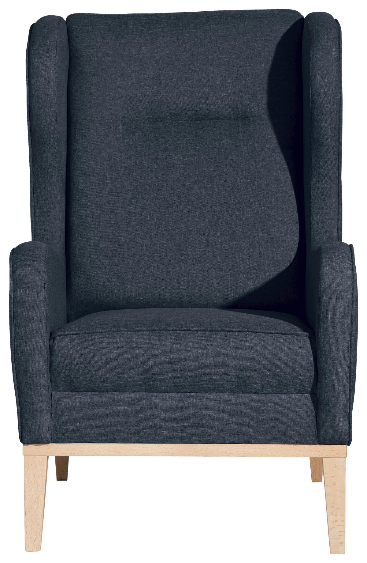OHRENSESSEL in Flachgewebe Dunkelblau  - Naturfarben/Dunkelblau, KONVENTIONELL, Holz/Textil (66/104/78cm) - Max Winzer