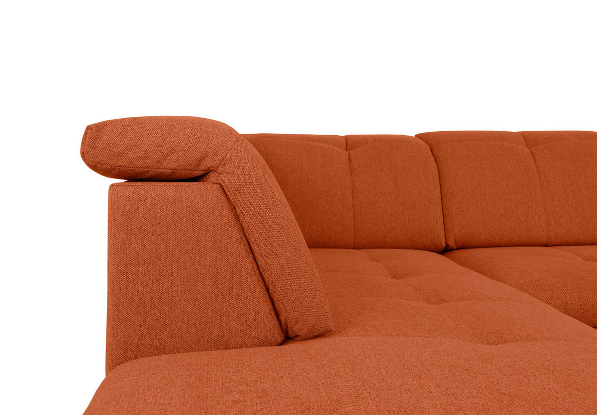 WOHNLANDSCHAFT Terracotta  - Terracotta/Grau, Design, Textil/Metall (173/328/215cm) - MID.YOU