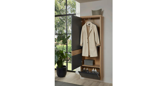 GARDEROBE 290/200/32 cm  - Eichefarben/Grau, Design, Holz/Holzwerkstoff (290/200/32cm) - Dieter Knoll