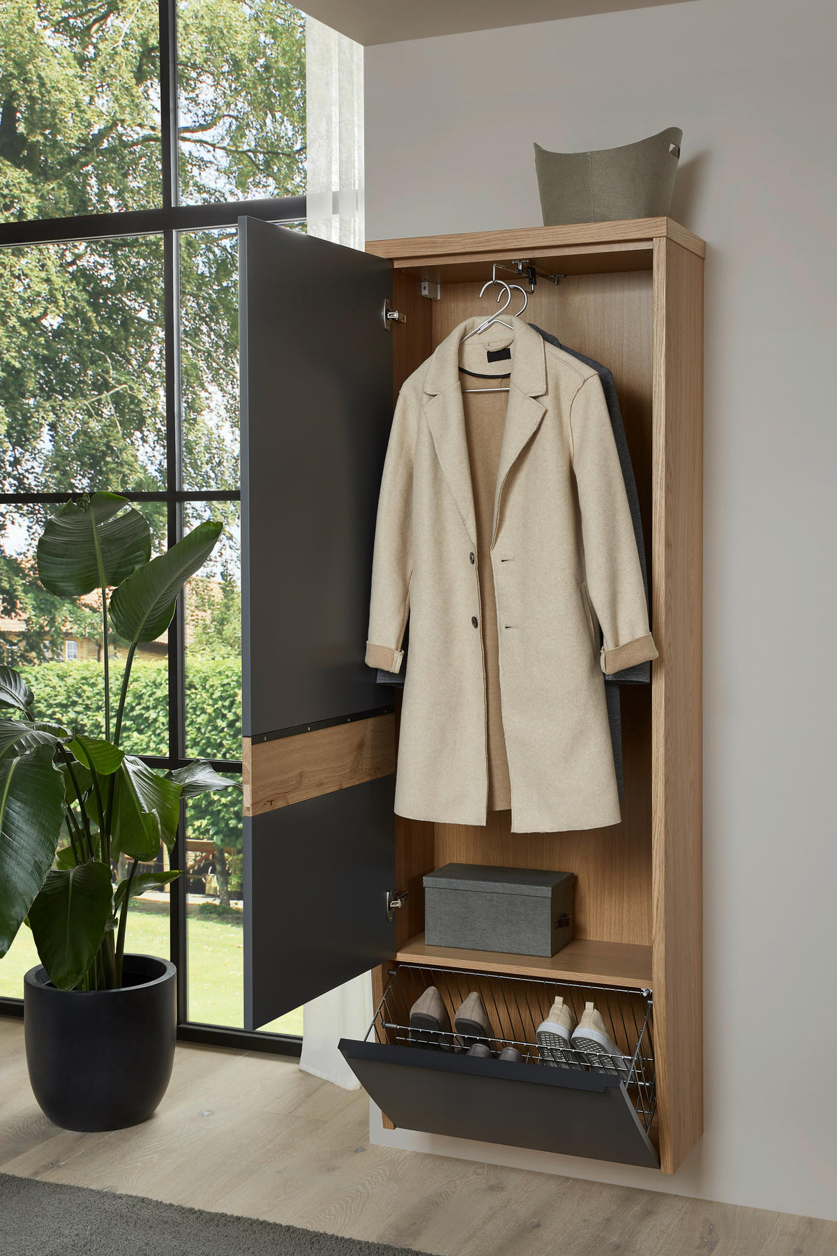GARDEROBE 6-teilig  in 290/200/32 cm  - Eichefarben/Grau, Design, Holz/Holzwerkstoff (290/200/32cm) - Dieter Knoll