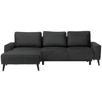 ECKSOFA in Velours Anthrazit  - Anthrazit/Schwarz, Konventionell, Holz/Textil (161/260cm) - Carryhome
