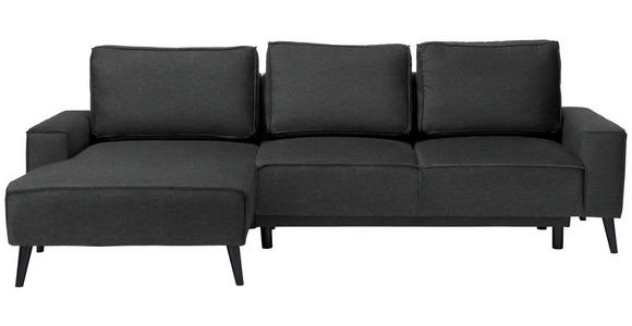 ECKSOFA in Velours Anthrazit  - Anthrazit/Schwarz, KONVENTIONELL, Holz/Textil (161/260cm) - Carryhome