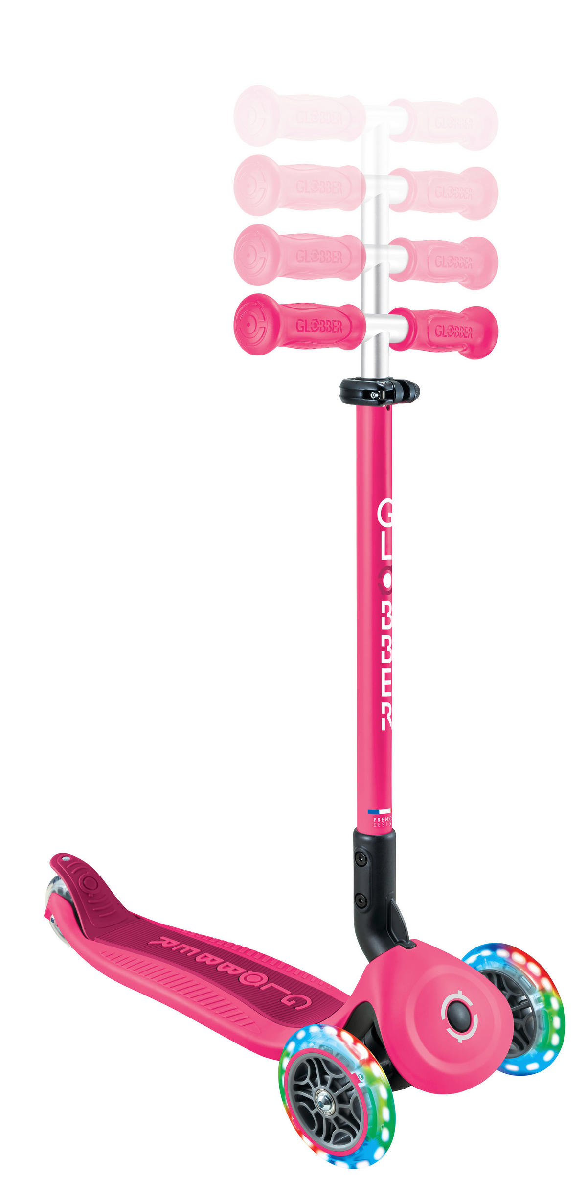 LAUFRAD GO-UP ACTIVE LIGHTS 3IN1  - Pink/Fuchsia, Basics, Kunststoff/Metall (67/28/95,5cm) - GLOBBER