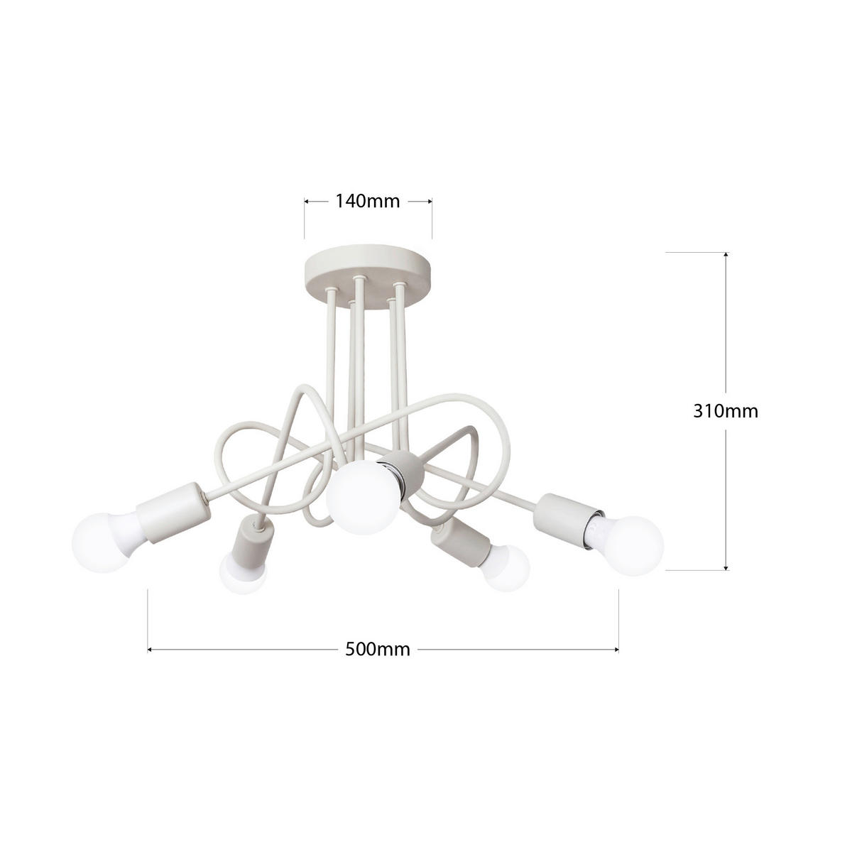 DECKENLEUCHTE    50/50/31 cm  - Sandfarben, KONVENTIONELL, Metall (50/50/31cm)