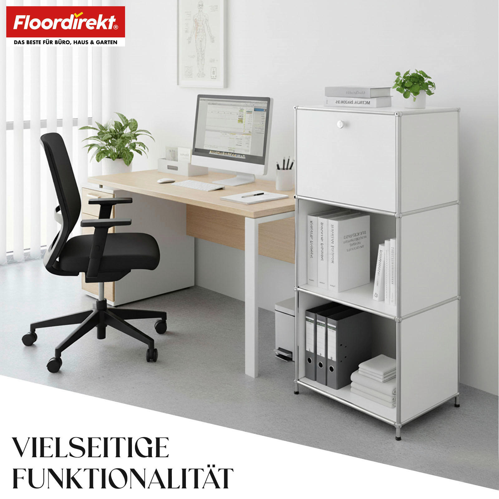 REGAL Weiß  - Weiß, Basics, Metall (50/121/40cm) - Floordirekt