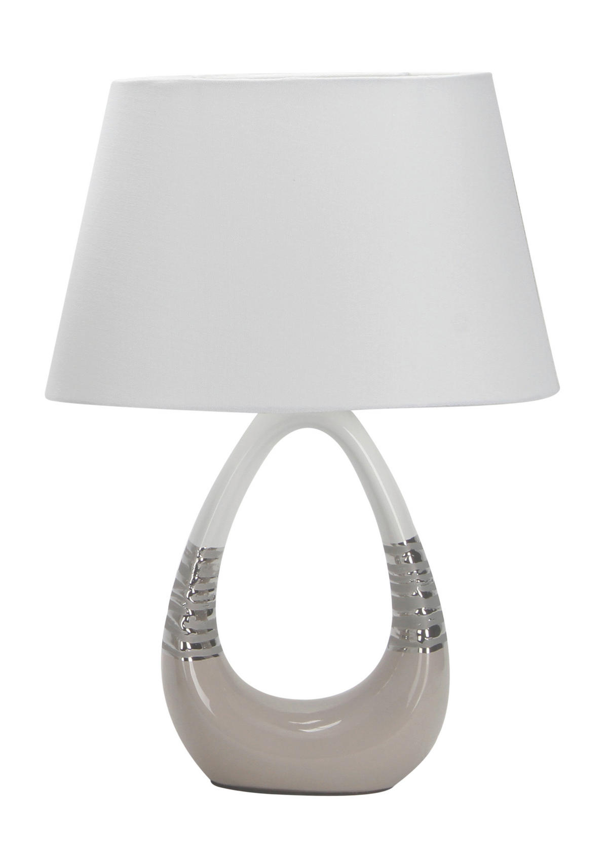 TISCHLEUCHTE 20/31/44 cm   - Beige, Design, Keramik/Textil (20/31/44cm)