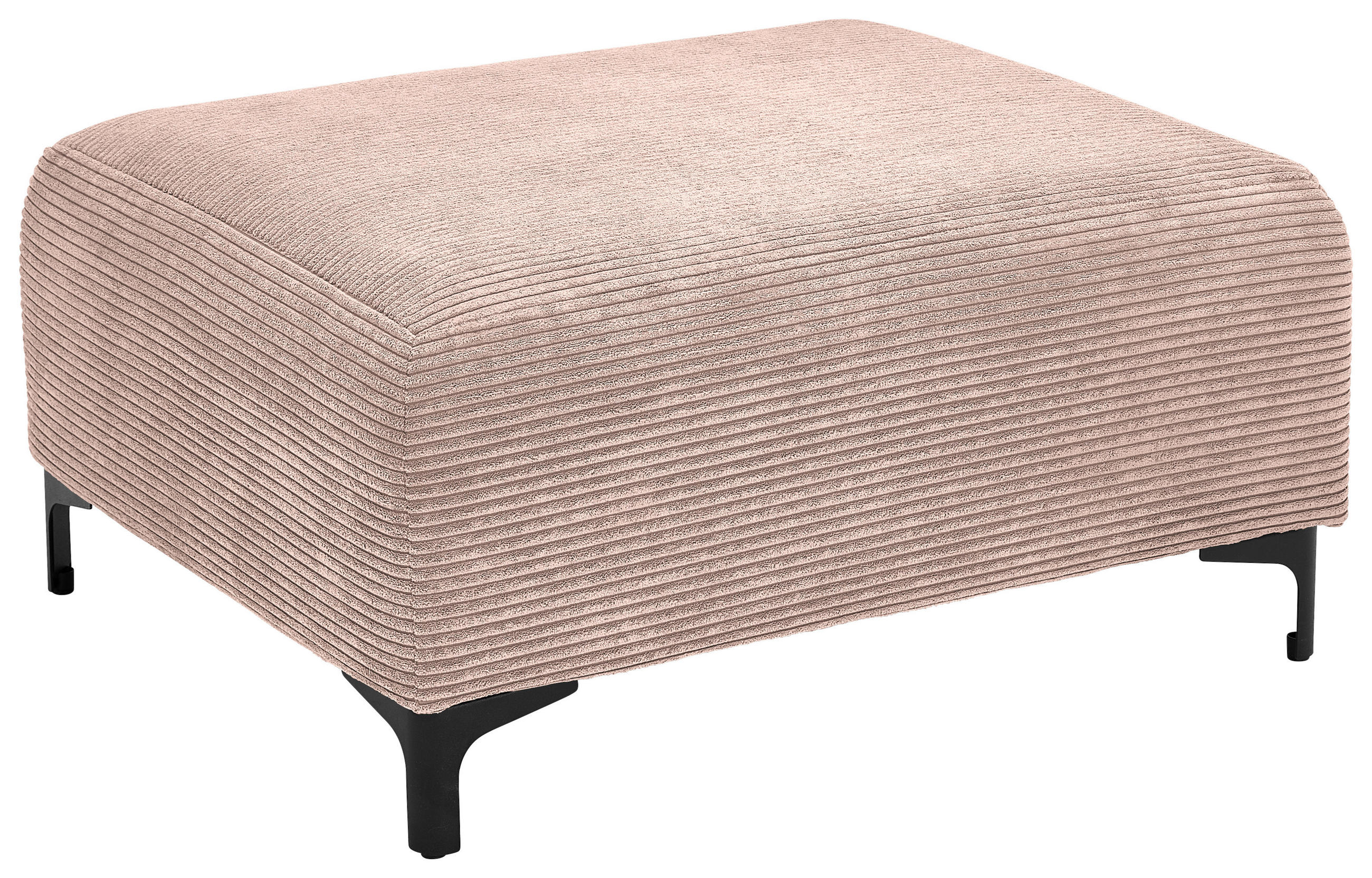HOCKER in Textil Rosa  - Schwarz/Rosa, Konventionell, Textil/Metall (99/46/77cm) - Carryhome