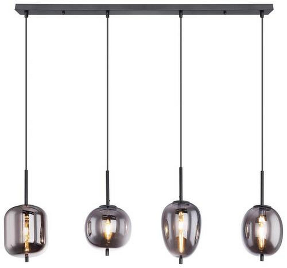 ZÁVĚSNÉ SVÍTIDLO, 100/18,5/120 cm  - černá, Basics, kov/sklo (100/18,5/120cm) - Globo