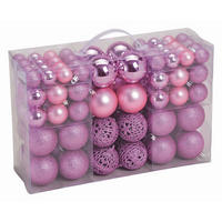 CHRISTBAUMKUGEL-SET 100-teilig  - Lila/Alufarben, Trend, Kunststoff (35/23/12cm) - X-Mas