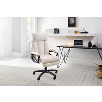 CHEFSESSEL  in Chenille Beige  - Beige/Schwarz, LIFESTYLE, Holz/Kunststoff (66/114-122/71cm) - MID.YOU