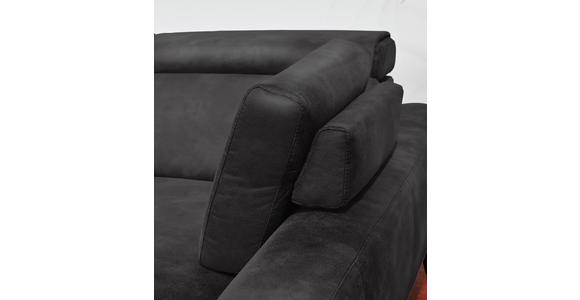 ECKSOFA in Mikrofaser Graphitfarben  - Schwarz/Graphitfarben, KONVENTIONELL, Textil/Metall (273/207cm) - Carryhome