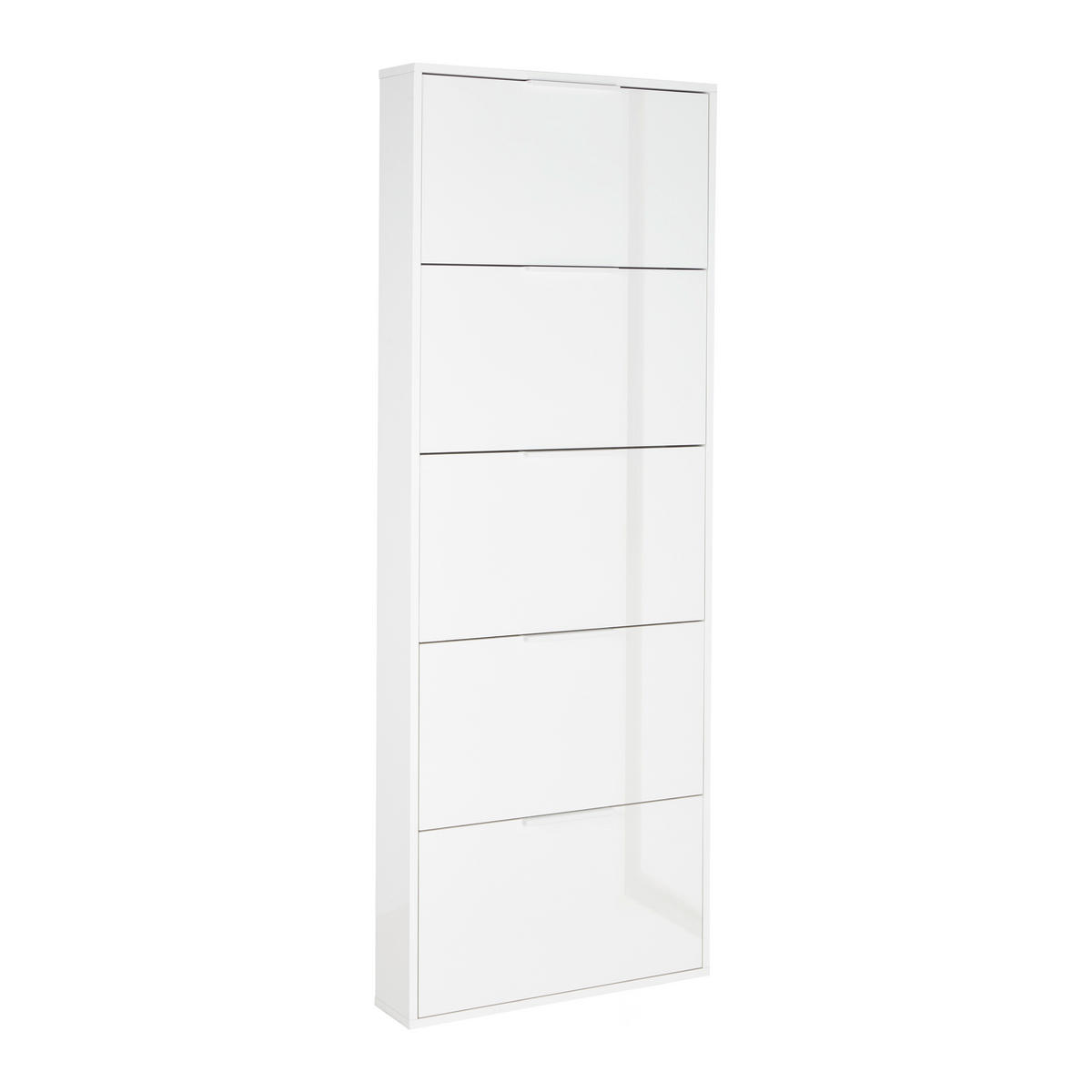 OMARA Z LOPUTAMI ZA ČEVLJE bela, visoki sijaj - bela/visoki sijaj, Design, leseni material (65/173,5/15cm) - Carryhome