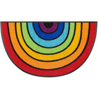 FUßMATTE 50/85 cm Round Rainbow  - Multicolor, KONVENTIONELL, Kunststoff/Textil (50/85cm) - wash+dry
