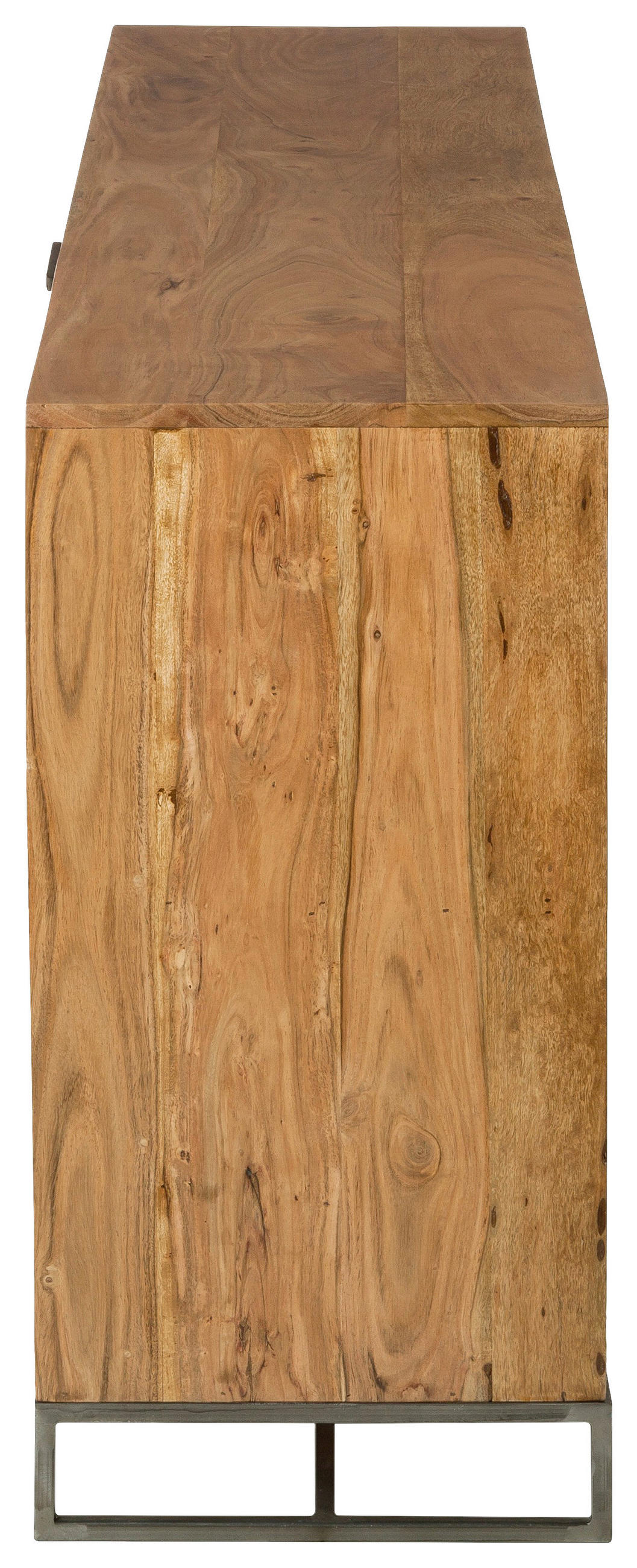 Thumbnail - home24 Sideboard, Akazie, Schwarz, Metall, Akazie, massiv, 2 Fächer, 3 Schubladen, 200x80x40 cm, Typenauswahl, Beimöbel ...