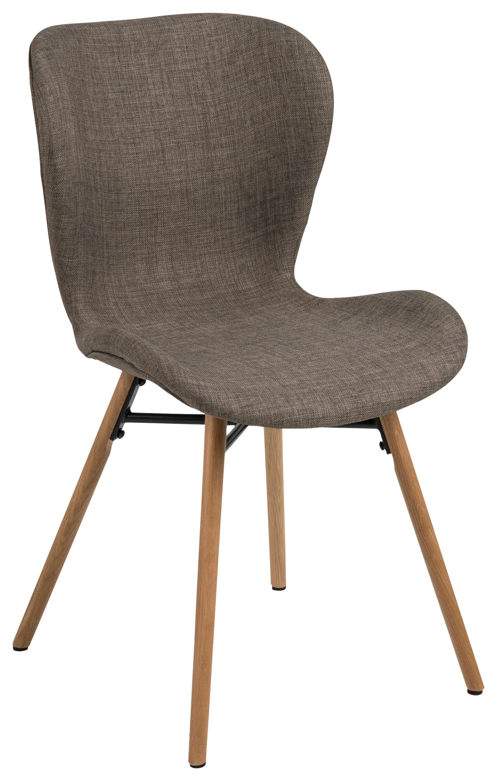 Scaun din textil, maro, gri, culoare lemn stejar