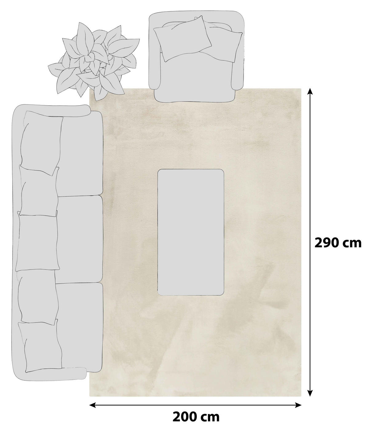 HOCHFLORTEPPICH 200/290 cm Alice Creme, Beige  - Beige/Creme, KONVENTIONELL, Textil (200/290cm) - Esprit